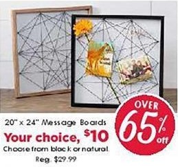 Craft Warehouse Black Friday: 20" x 24" Message Boards, Black or Natural for $10.00