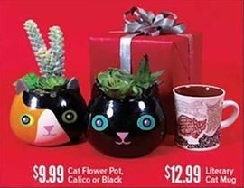 Half Price Books Black Friday: Cat Flower Pot in Calico or Black for $9.99