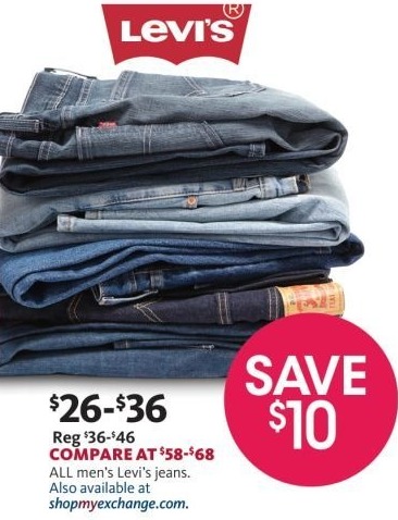 Aafes Black Friday All Levi S Men S Jeans 10 Off