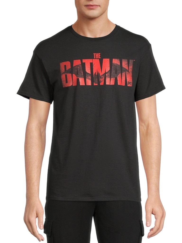 The Batman Movie Men's & Big Men's Logo Graphic T-Shirt with Short Sleeves, Size L & 2XL - $6.48