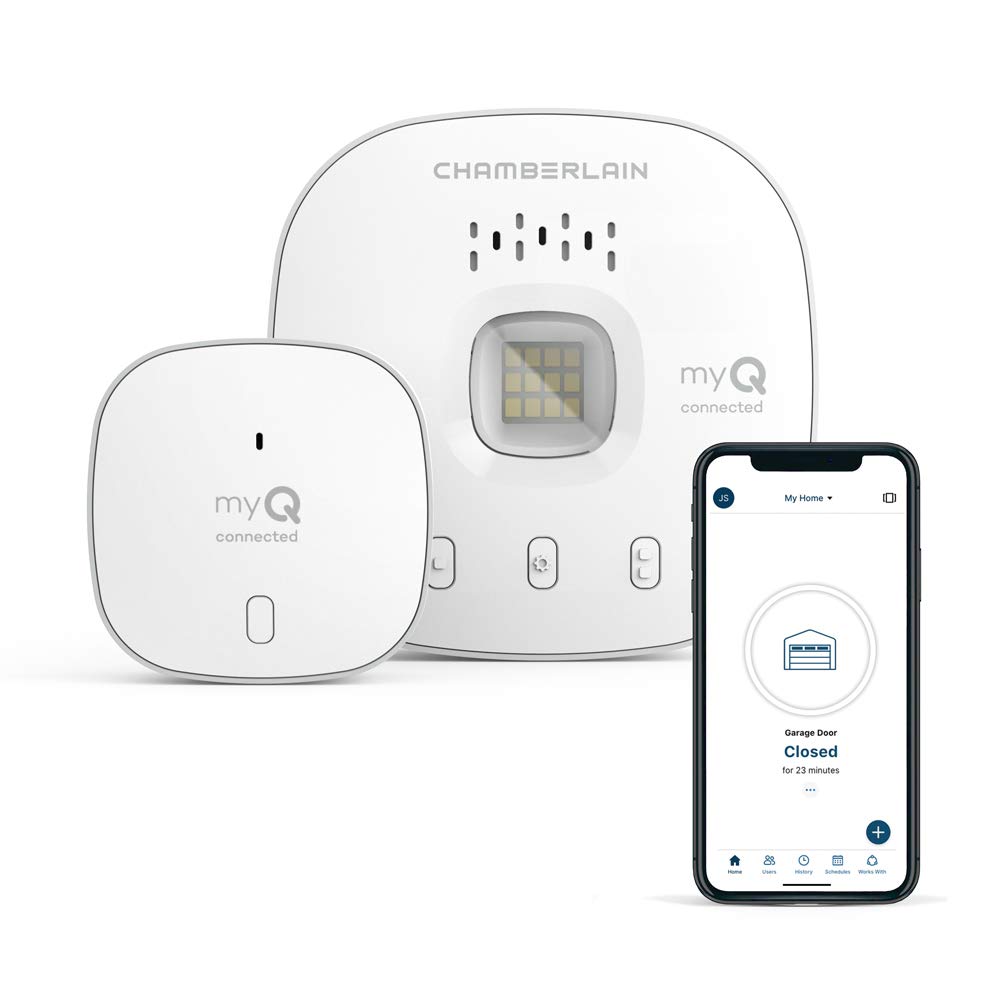 Amazon Prime Big Deal: CHAMBERLAIN Smart Garage Control - Wireless Garage Hub and Sensor with Wifi & Bluetooth - Smartphone Controlled, myQ-G0401-ES, White $18.99