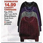Macy's Black Friday: Karen Scott Misses Luxsoft Cardigans for $14.99