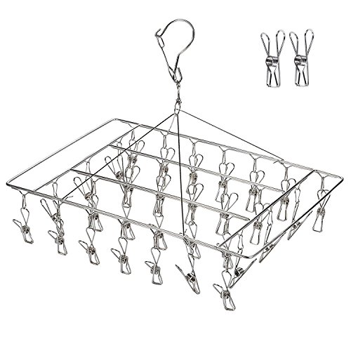 36 Clips Metal Clothespins Stainless Steel Clothes Drying Rack