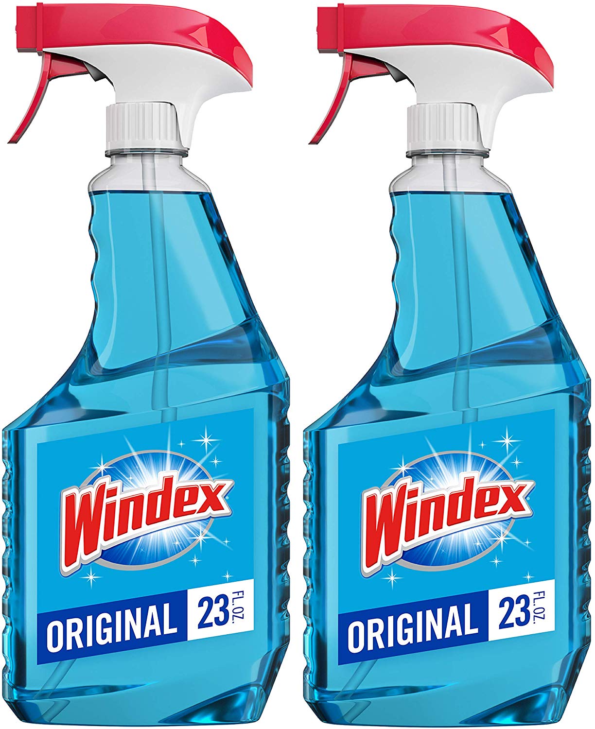 2 Pack 23oz Windex Glass Cleaner Trigger Bottle Original Blue