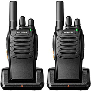 2-Pack Retevis H-777 Rechargeable Walkie Talkies w/ LED Flashlight .40