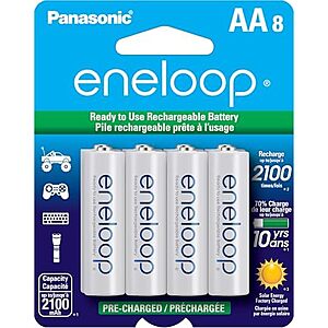 8-Pack Panasonic Eneloop 2100mAh AA Ni-MH Rechargeable Batteries $19.60 