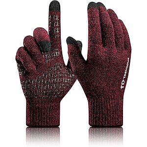 Merino M, L or XL Wool Winter Gloves for Men Women, Cold Weather Warm Touchscreen Unisex, Non-slip, Knit Elastic Cuff  Color Choices $7 FS PRIME