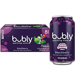 8-Pack 12-Oz Bubly Sparkling Water (Blackberry or Raspberry) $3.20 w/ Subscribe & Save