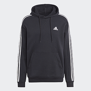 adidas Men's Essentials Fleece 3-Stripes Hoodie (Black) $19.80 + Free S&H