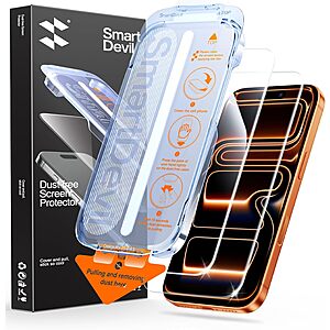 2-Pk SmartDevil Tempered Glass Screen Protectors for iPhone 17 Series $5.10 