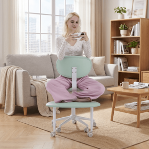 Pinmoco Fleece Ergonomic Cross-Legged Swivel Chair w/ Footrest (Various Colors) $33 + Free S&H