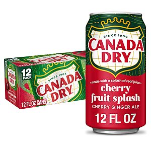 12-Pk 12-Oz Canada Dry Cherry Ginger Ale (Fruit Splash) w/ S&S