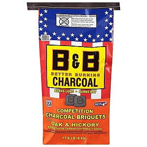 17.6-Lbs B&B Charcoal Competition Oak Charcoal Briquets $9.95 + Free S&H
