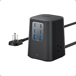 Anker 9-in-1 Charging Station w/ 100W Type-C + 3x AC (Black or White) $34 