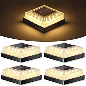 Brightever 4" x 4" Outdoor Solar Post Cap Light (Various) from
