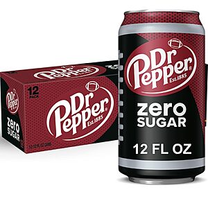 Select Accts: 12-Pk 12-Oz Dr Pepper Zero Sugar Soda $4.70 w/ S&S