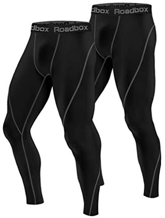 Roadbox Men’s Compression Pants 2 Pack, Workout Warm Dry Cool Sports Leggings Tights Baselayer $13.98