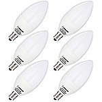 60 Watt LED (6-Pack) Candelabra Light Bulbs [5000k][550 Lumens] $8.79 w/PrFS