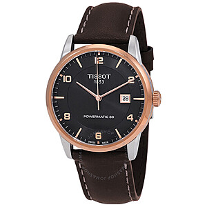 Tissot Men s Automatic Anthracite Dial Watch Rose Gold