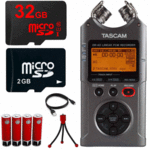 Tascam DR-40 + 32GB MicroSD + Batteries + Battery Charger + Tripod (Free 2-day Shipping) $129