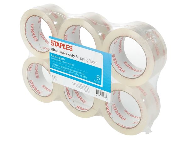 6-Rolls Staples Ultra Heavy Duty Shipping Tape (1.88" x 54.6-Yds, Clear) $13 + Free S&H
