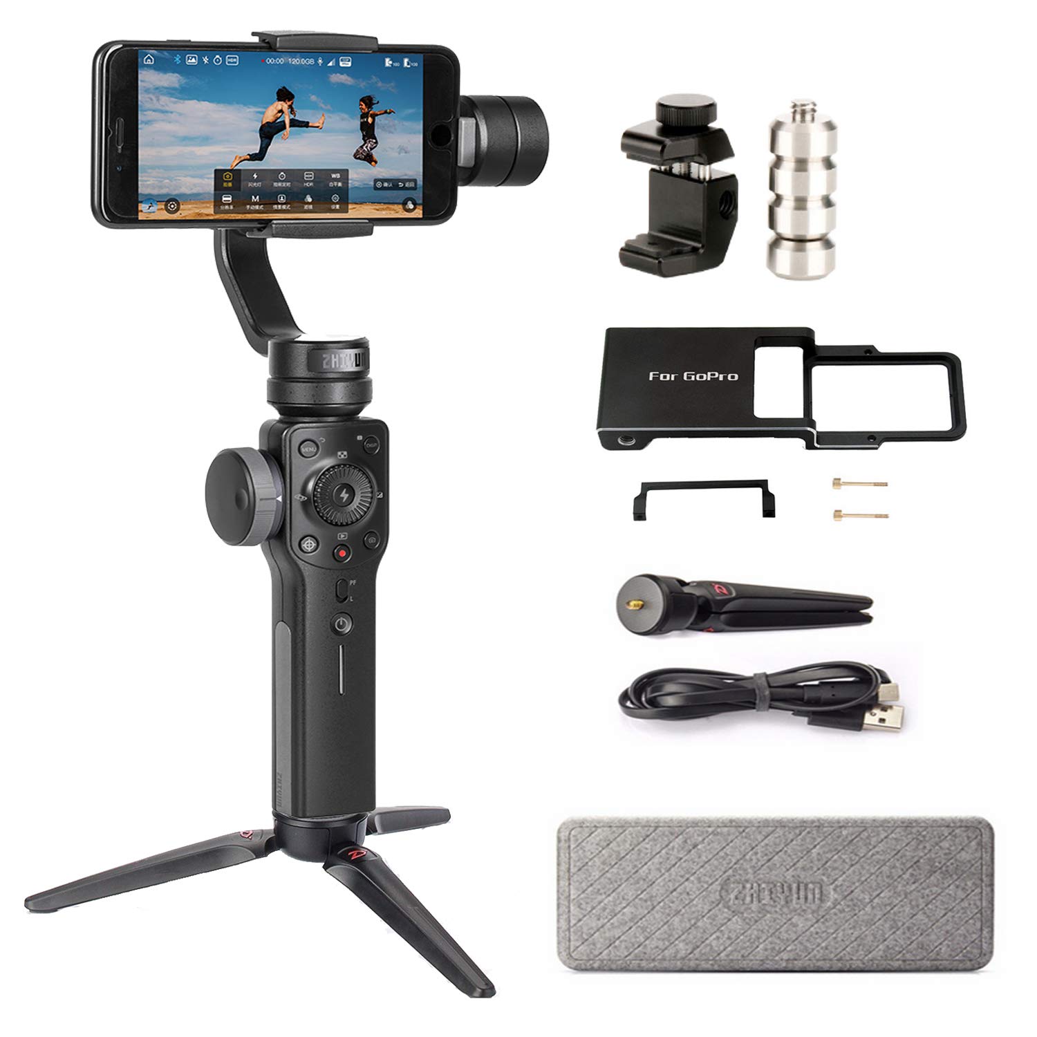 Zhiyun Smooth 4 Handheld Smartphone Gimbal Stabilizer Set for Smartphones - $103.20 AC FS w/ Prime