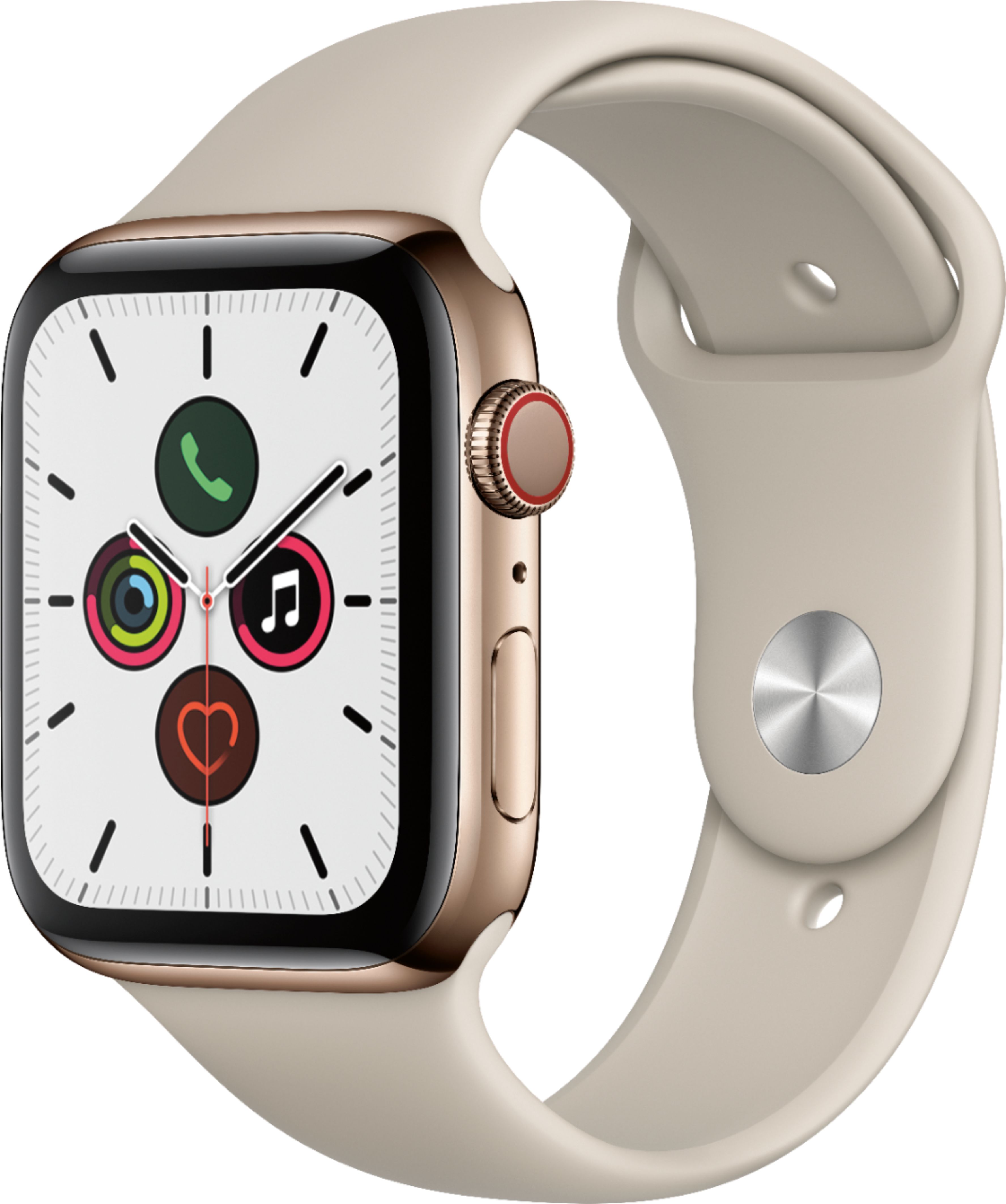 Bestbuy Apple Watch Series 5 (GPS + Cellular) 44mm Stainless Steel Case with Stone Sport Band Gold color only!-FS$300