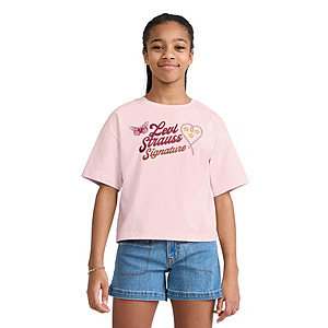 Levi Strauss Signature Girls Short Sleeve Graphic Tee, Size 4-16 $3.98