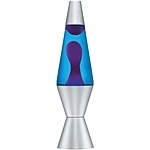 Lava the Original 14.5 silver base lamp with purple wax in blue liquid $7.99 free delivery with prime
