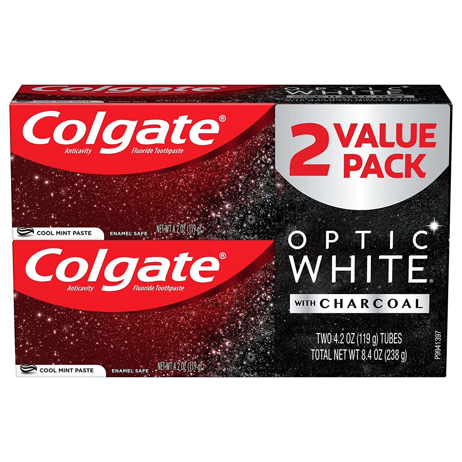 2-Pack 4.2-Oz Colgate Optic White Charcoal Toothpaste for Whitening Teeth w/ Fluoride (Cool Mint) $5.95 w/ S&S + Free Shipping w/ Amazon Prime or Orders $25+
