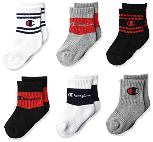 6-Pairs Champion Kid's Sock (Crew/Black) $6 + Free Shipping w/ Prime or on orders $25+