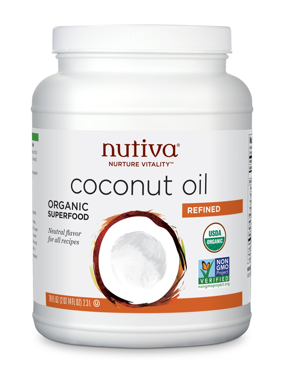 78-Oz Nutiva Organic Steam-Refined Coconut Oil $14.73 w/ S&S + Free Shipping w/ Prime or on orders $25+