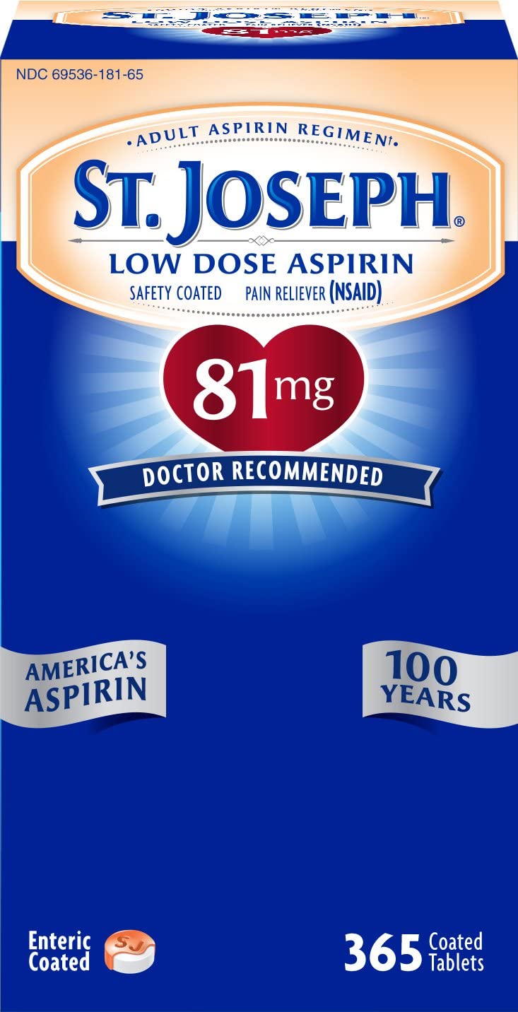 365-Count 81mg St. Joseph Low Dose Enteric Coated Pain-Relieving Aspirin Tablets $3.97 + Free Shipping w/ Prime or $25+