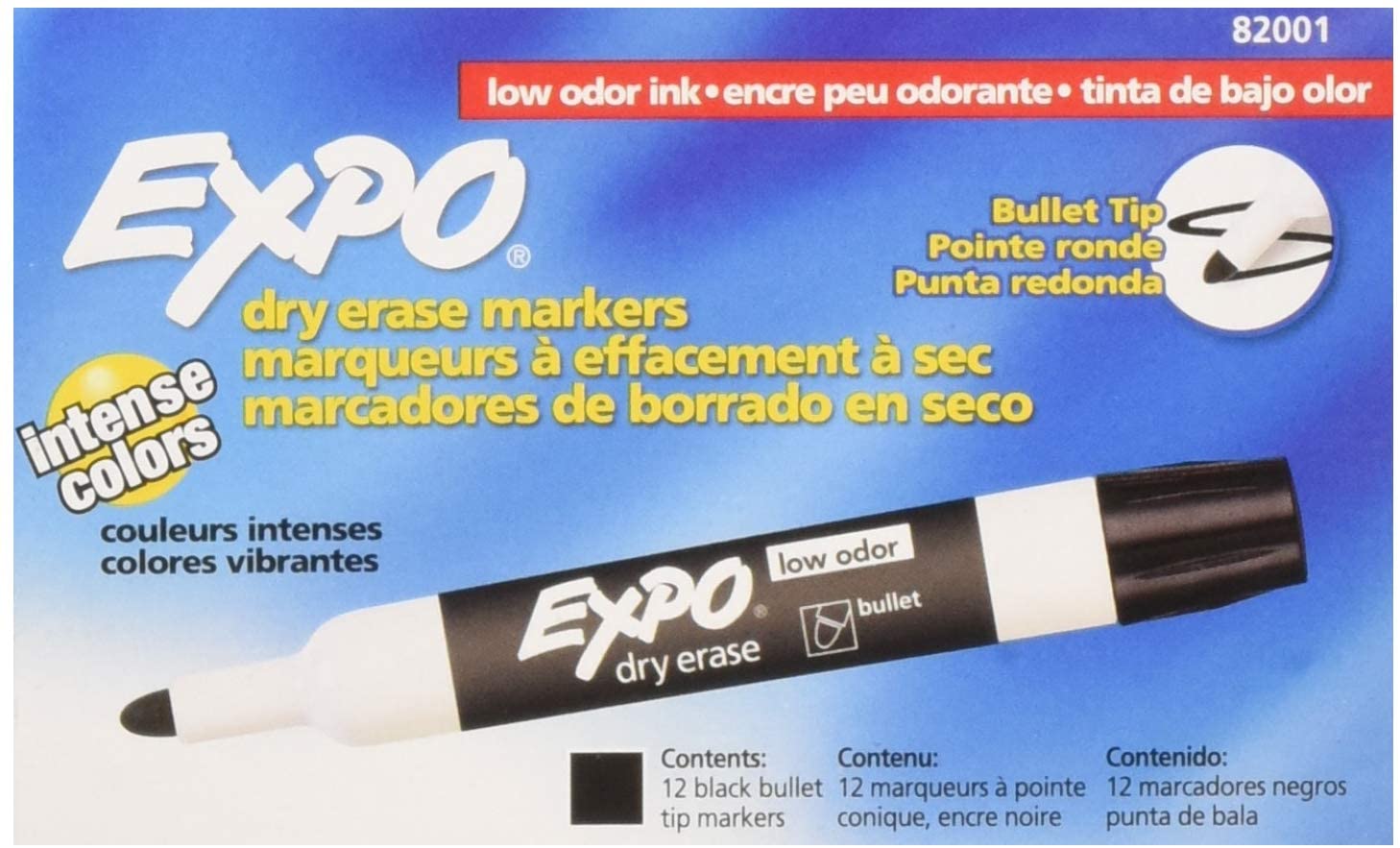 12-Pack EXPO Low-Odor Bullet Black Dry Erase Markers (82001) $5.04 + Free Shipping w/ Prime or on $25+