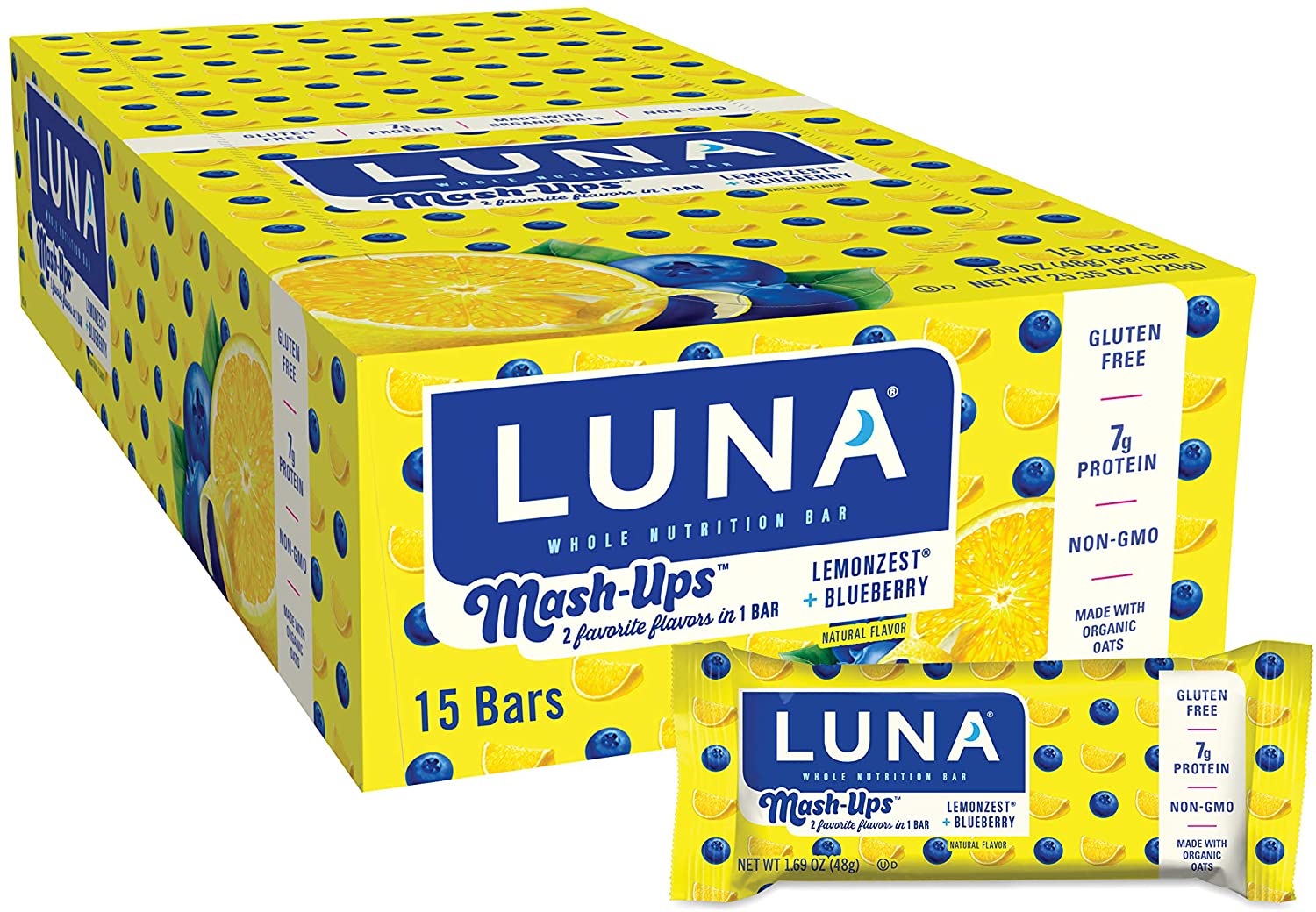 15-Count Luna Bar Mashups Gluten-Free Snack Bars (Lemon Zest & Blueberry) $13.12 w/ S&S + Free Shipping with Prime or on $25+