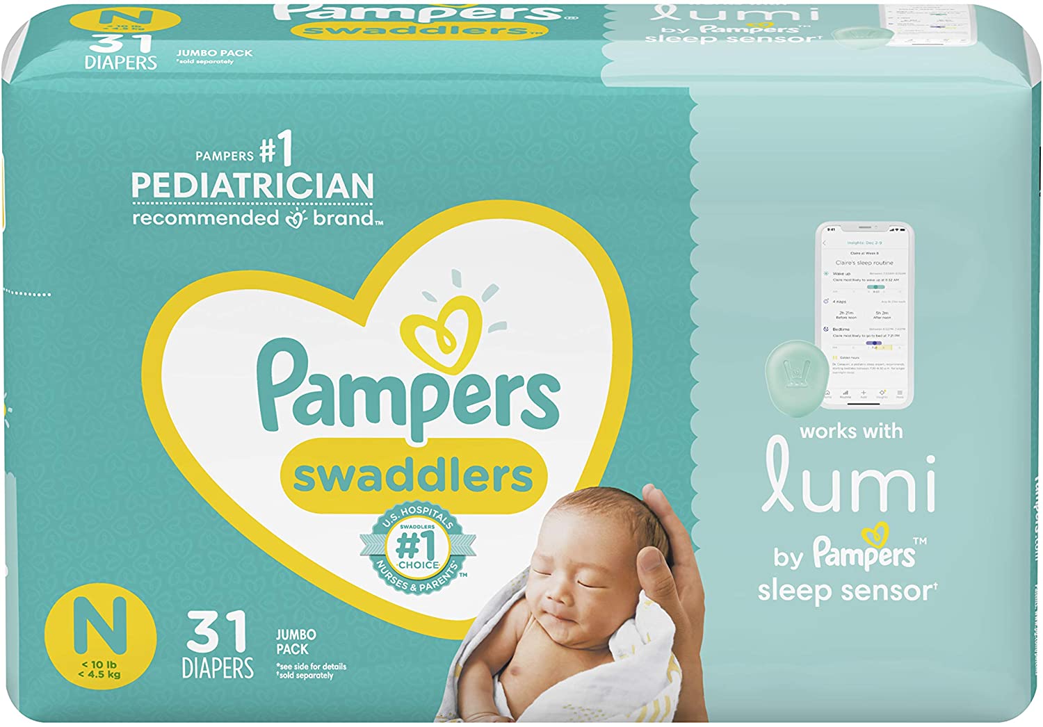 31-Count Lumi by Pampers Newborn Diapers (Jumbo) $7 w/ S&S + Free Shipping w/ Prime or $25+
