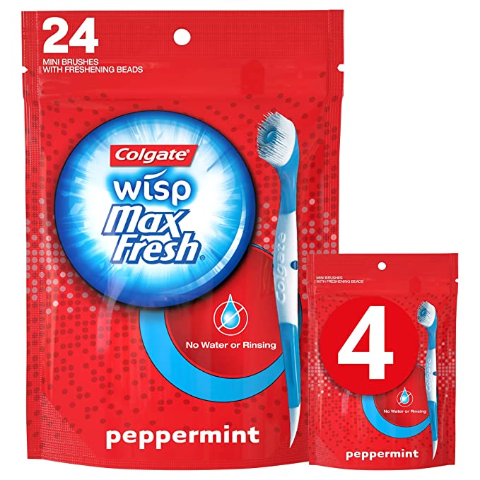 4-Pack 24-Ct (96-Ct Total) Colgate Max Fresh Wisp Disposable Mini Travel Toothbrushes (Peppermint) $9.47 w/ S&S + Free Shipping w/ Prime or on $25+