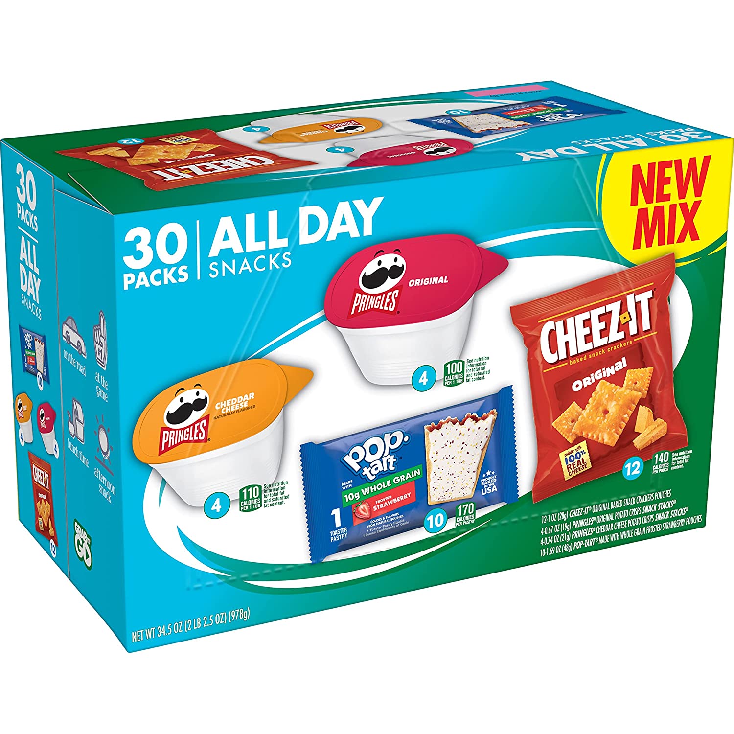 30-Pack Kellogg's All Day Snacks Variety Pack (Pringles, Cheez It, Pop Tarts) $9.68 w/ S&S + Free Shipping w/ Prime or Orders $25+