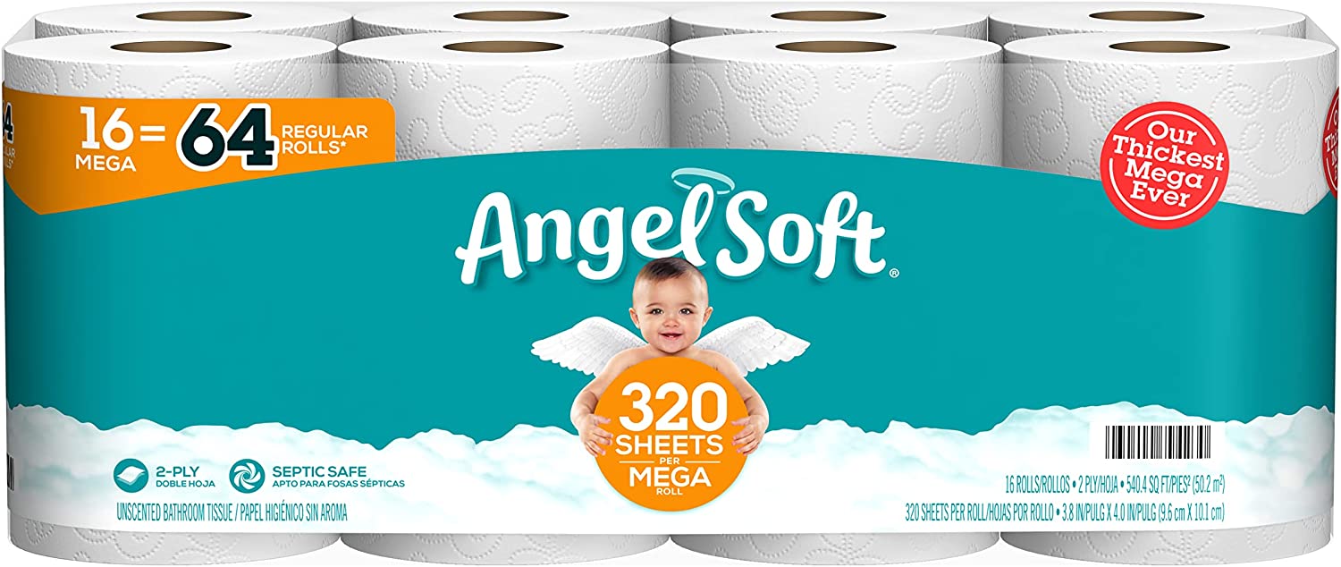16-Count 2-Ply Angel Soft Toilet Paper $13.05 + Free Shipping w/ Prime or $25+