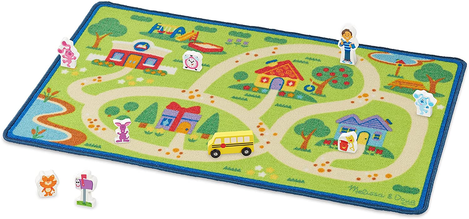 44" x 26" Melissa & Doug Blue's Clues & You! Blue's Neighborhood Activity Rug w/ 9 Wooden Toys $11.74 + Free Shipping w/ Prime or Orders $25+