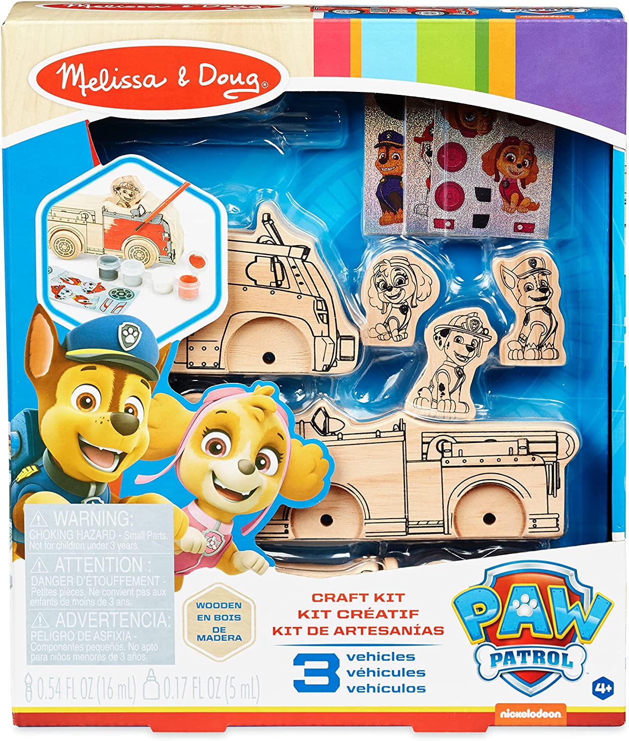 Melissa & Doug PAW Patrol Wooden Vehicles Craft Kit w/ 3 Figures $11.34 + Free Shipping w/ Prime or Orders $25+