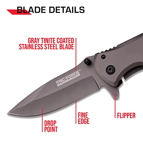 3.5" Tac Force TF-848 Spring Assist Folding Knife (Grey Titanium) $3.49 + Free Shipping w/ Prime or on $25+ orders