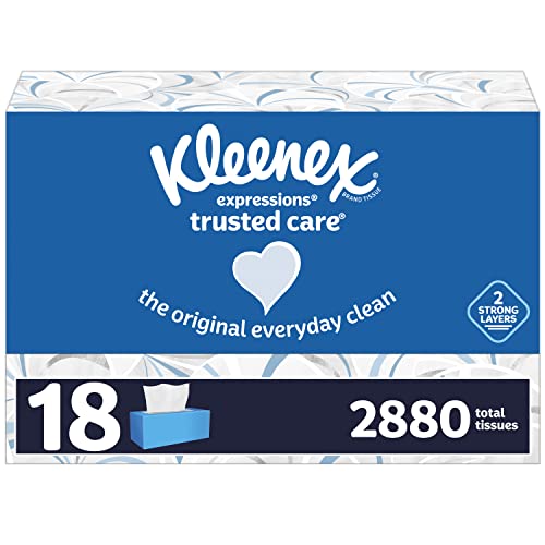 18Pack 160Count Kleenex Expressions Trusted Care 2Ply Facial Tissues