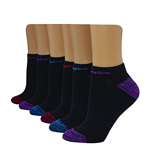 6-Pairs Champion Women's No Show Performance Socks (Black, Size 5-9) $6.65 + Free Shipping w/ Prime or on $25+