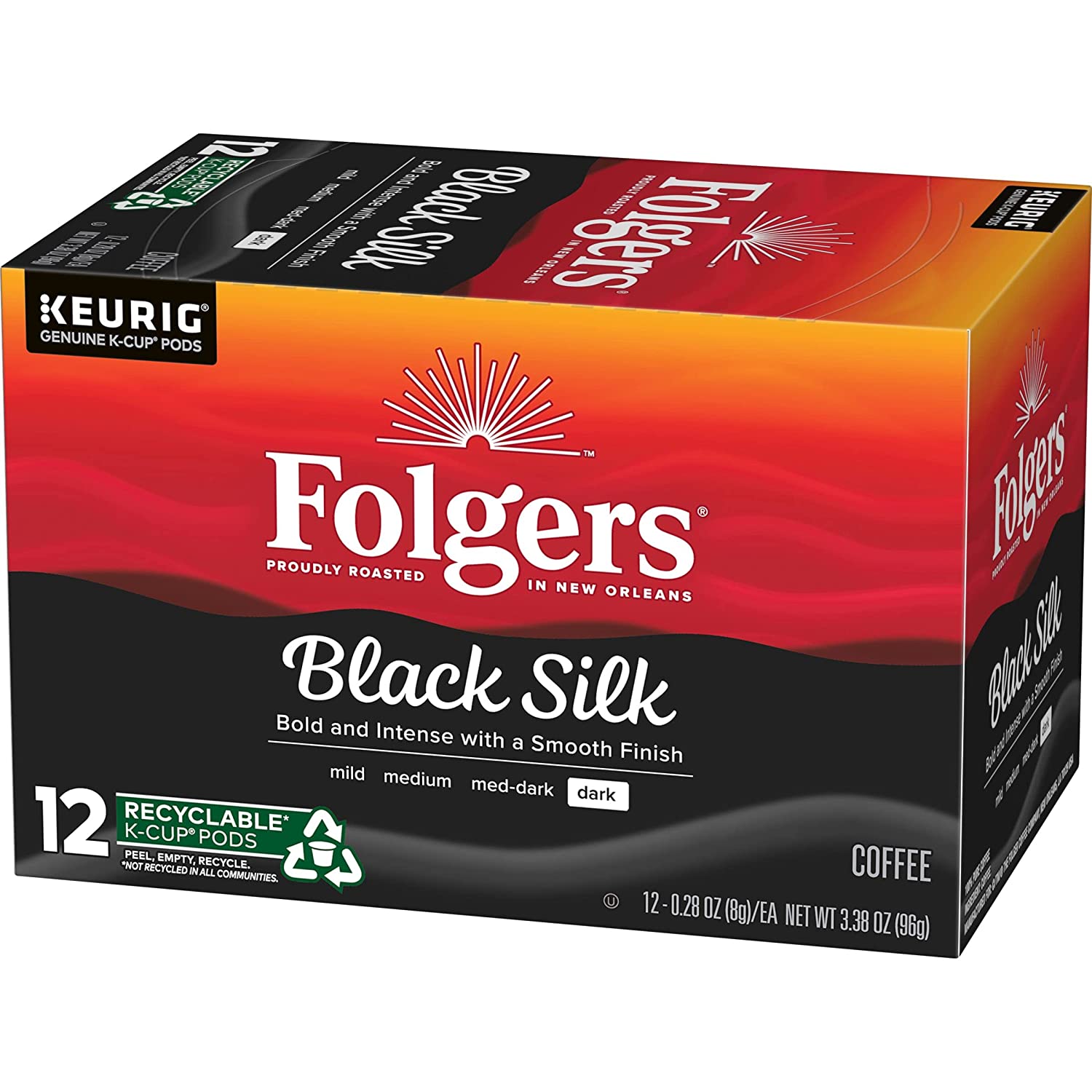 72-Count Folgers Black Silk K-Cup Coffee Pods (Dark Roast)