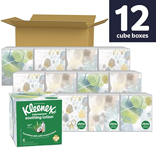 12-Box 3-Ply Kleenex Expressions Soothing Lotion Facial Tissues w/ Coconut Oil, Aloe & Vitamin E $11.24 w/ S&S + Free Shipping w/ Prime or Orders $25+