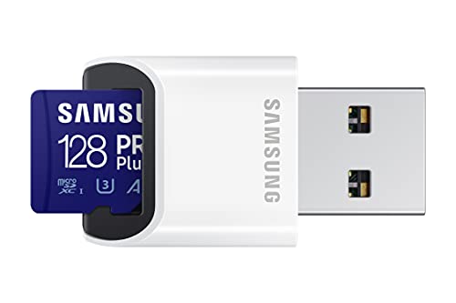 128GB Samsung PRO Plus A2 V30 microSDXC UHS-I Memory Card w/ USB Adapter $16 + Free Shipping w/ Prime or on orders $25+
