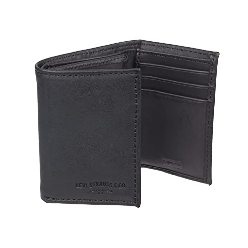 Levi's Men's Trifold Wallet-Sleek and Slim w/ ID Window (Black) $8.96 ...