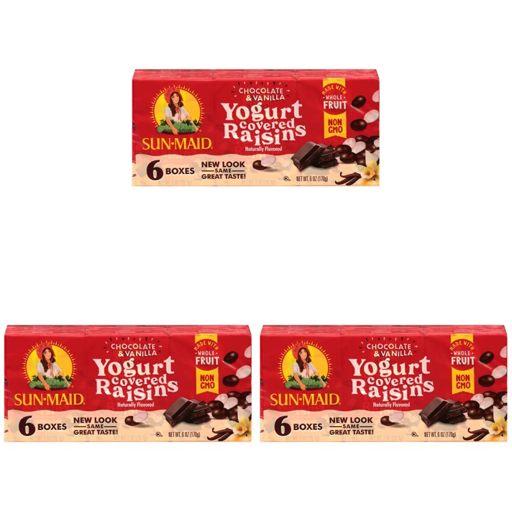 3-Pack 6-Count Sun-Maid Yogurt Covered Raisin Snacks (Dark Chocolate & Vanilla) $8.91 + Free Shipping w/ Prime or on orders $25+