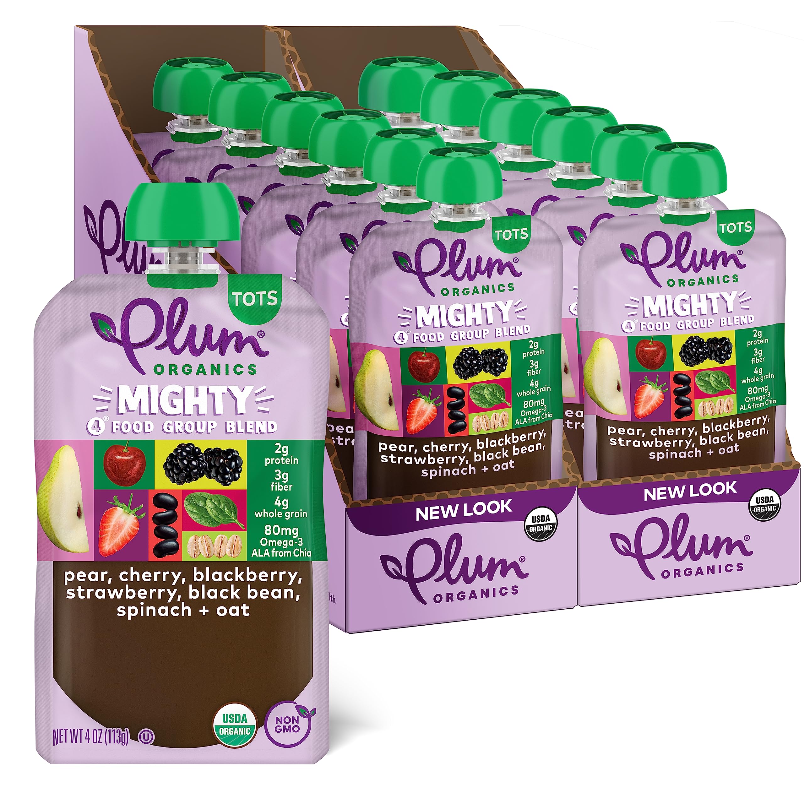 12-Pack 4-Ounce Plum Organics Mighty Food Group Blend Baby Food Meals $4.08 w/ S&S + Free Shipping w/ Prime or on $35+